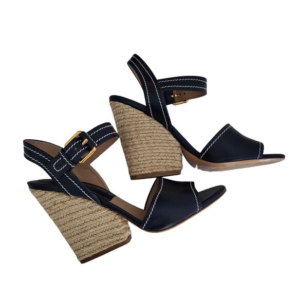 Michael Kors Collection Priya Sandals Blue Leather Size 39 - Picture 2 of 12